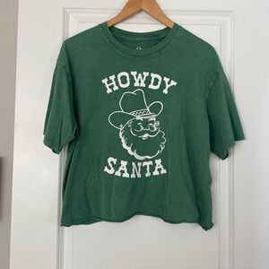 Green Graphic Tee - Howdy Santa